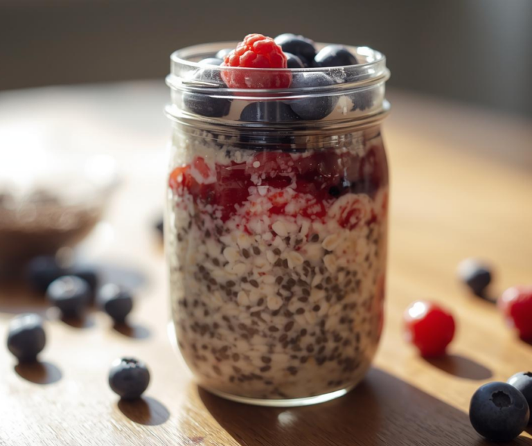 Oats with Chia seeds and Berries for digestion