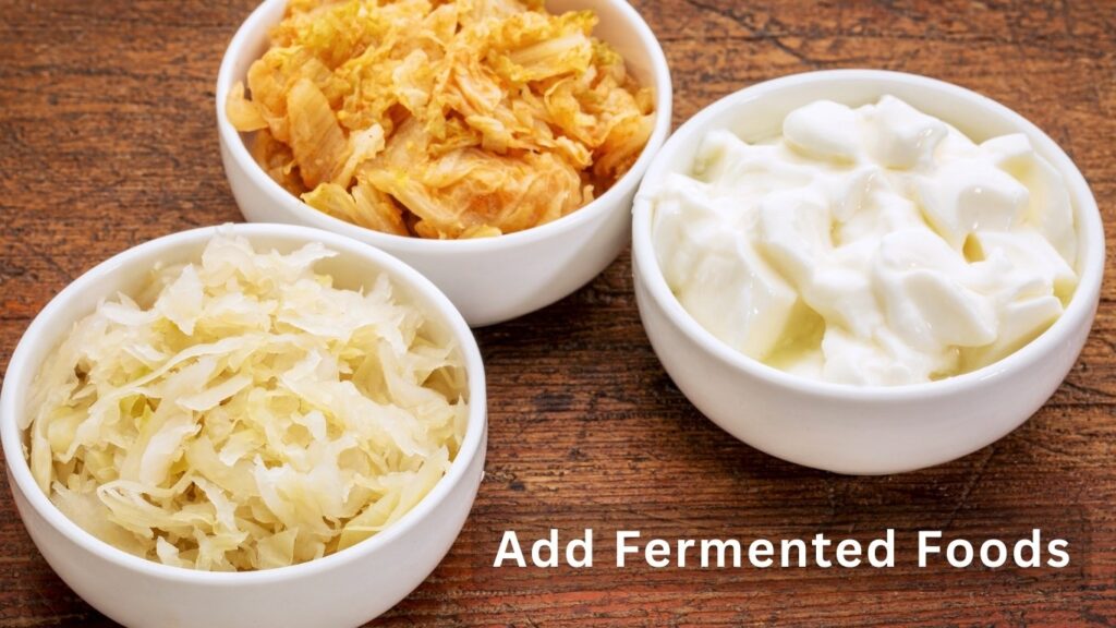 Assorted fermented foods to promote healthy gut bacteria and reduce bloating
